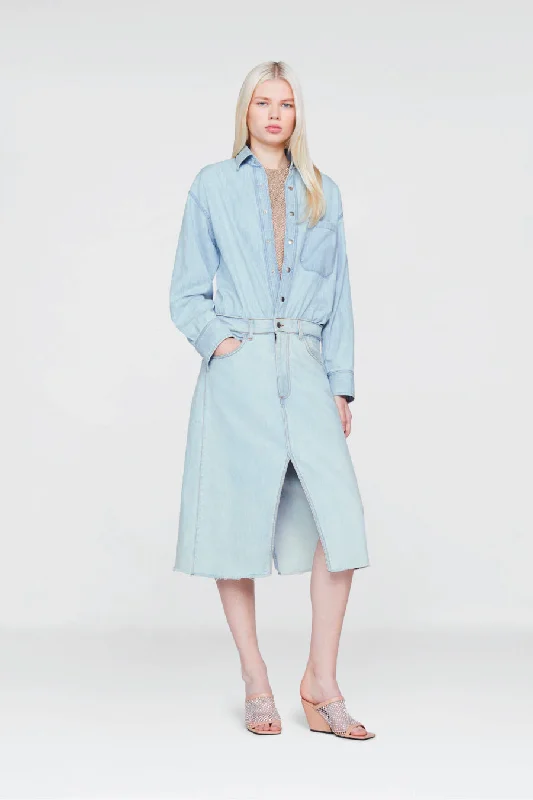 Stella McCartney Denim Shirt Dress - Pale Blue