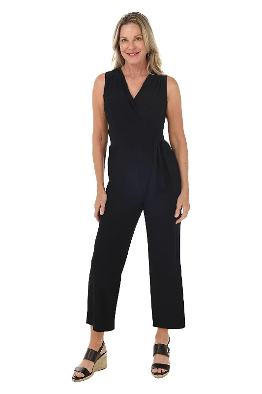 Tie-Side Surplice Sleeveless Jumpsuit