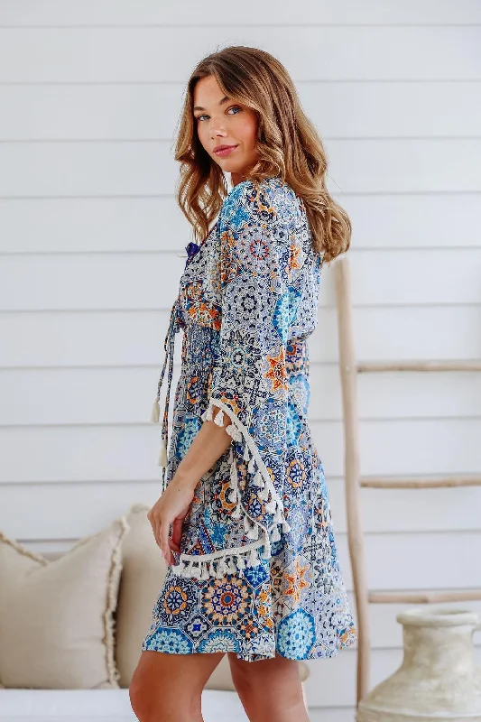 Silky Boho Tuscany Goddess Dress