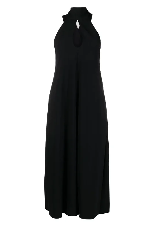 Victoria Beckham Sleeveless Keyhole Midi Dress - Black