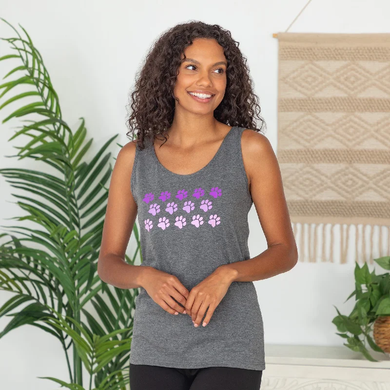 Purple Paw Gradient Tank Top