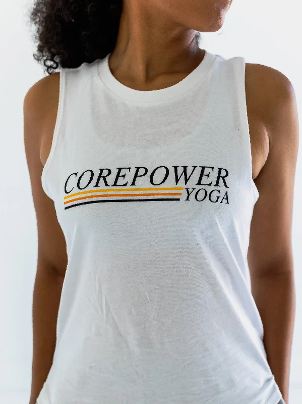 CorePower Italic Stripe Muscle Tank