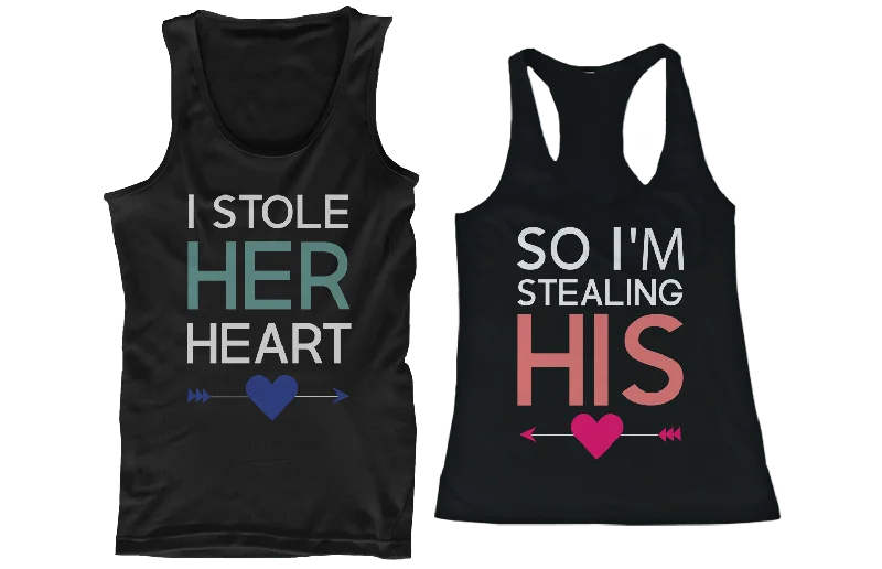 I Stole Her Heart, So I'm Stealing His Funny Matching Couple Tank Tops