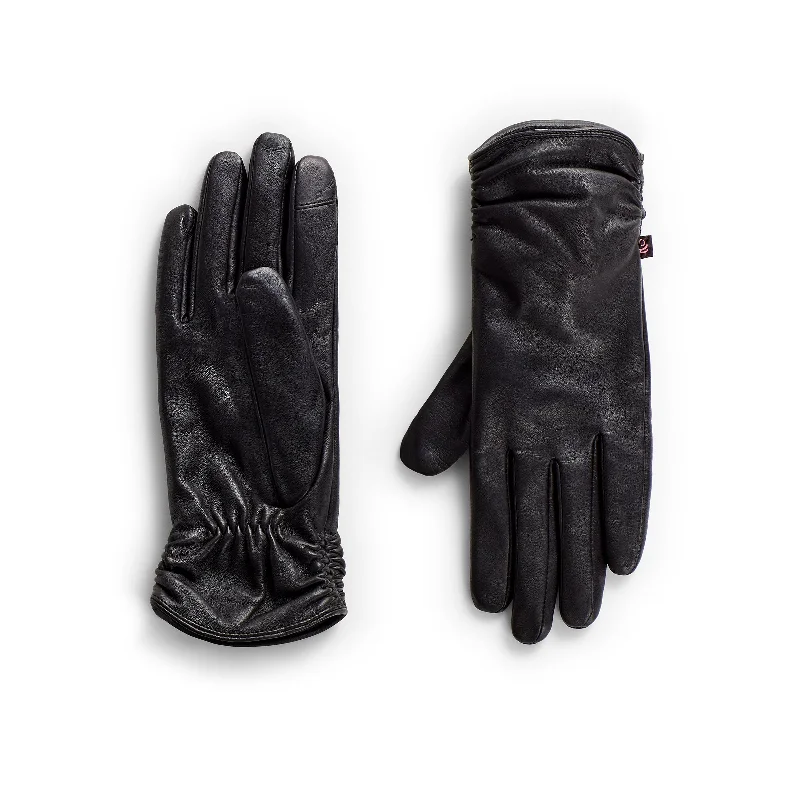 Leather Glove with Ruching