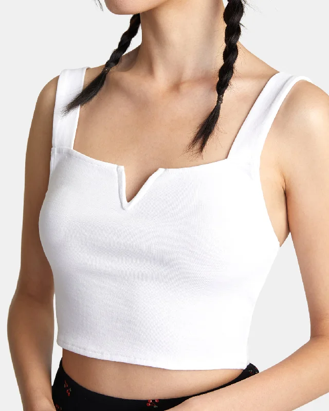 Pleasure Cropped Tank Top - Whisper White