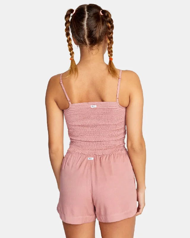 Revival Smocked Crop Top - Deep Dusty Rose