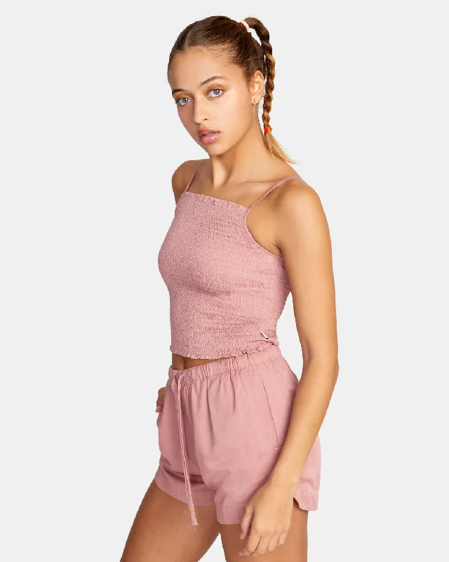 Revival Smocked Crop Top - Deep Dusty Rose