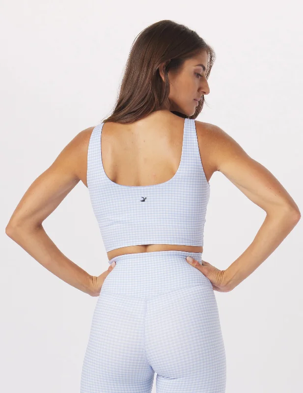 Sculpt Tank: Ice Blue/Oatmilk Gingham