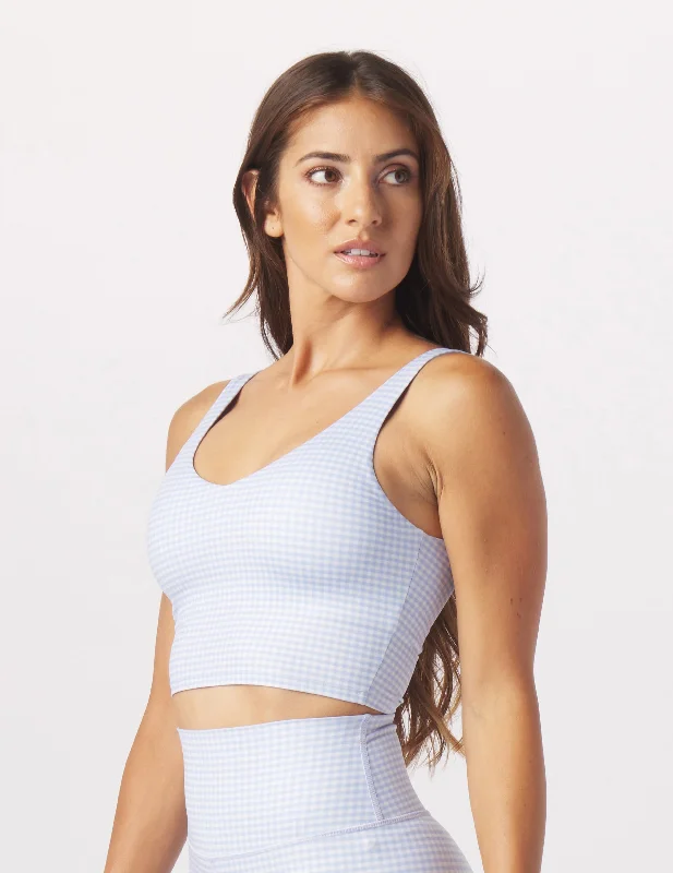 Sculpt Tank: Ice Blue/Oatmilk Gingham