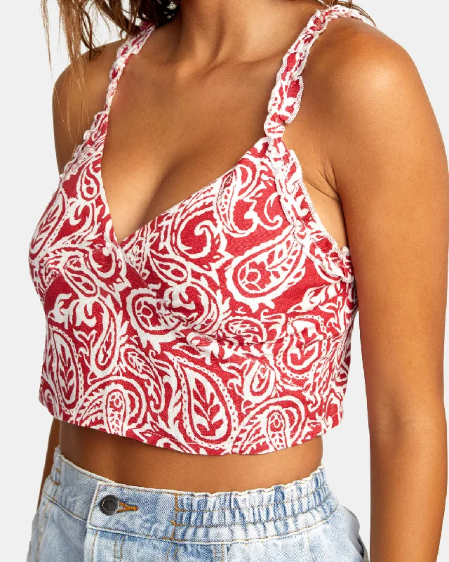 Sweetheart Cropped Tank Top - Red Earth