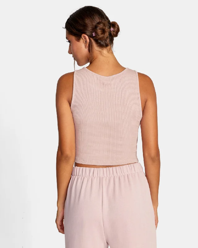 Test Drive Cropped Tank Top - Dusty Rose