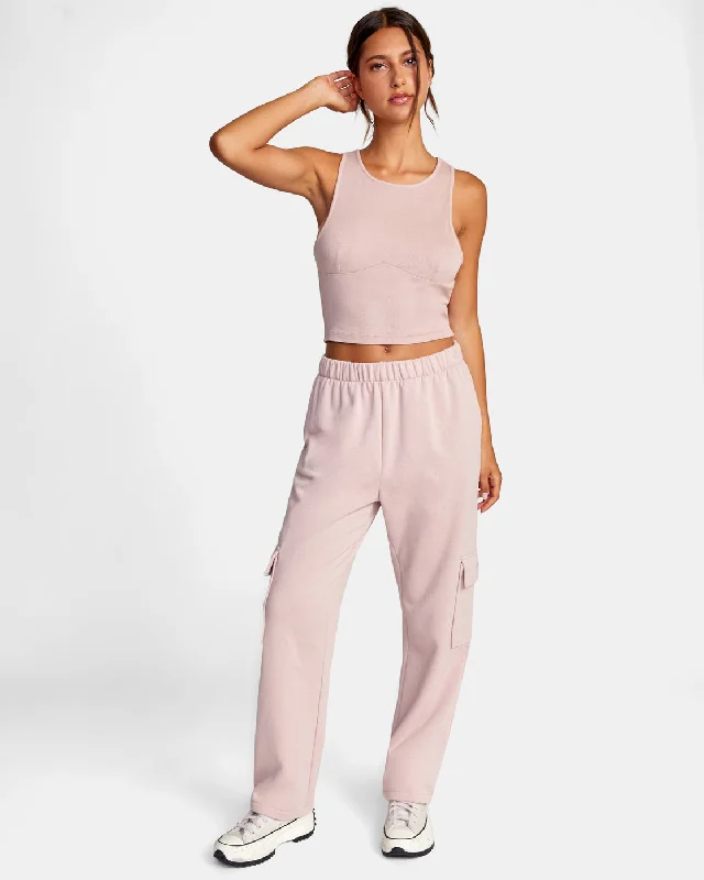 Test Drive Cropped Tank Top - Dusty Rose