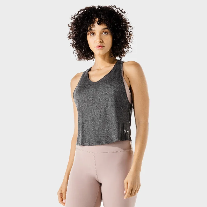 Women's Fitness - Wrap Tank - Black Marl