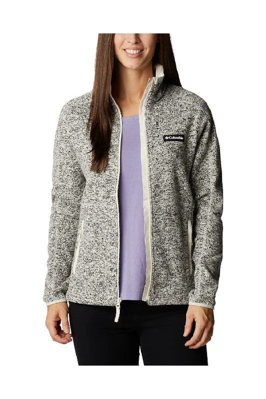 Columbia Womens Sweater Weather Full Zip Jacket - Heather Chalk