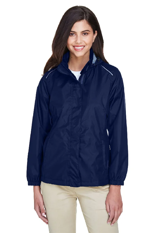 Core 365 Womens Climate Waterproof Full Zip Hooded Jacket - Classic Navy Blue