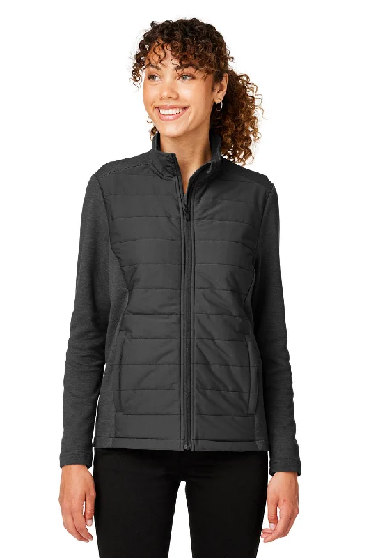 Devon & Jones Womens New Classics Charleston Hybrid Full Zip Jacket - Black Melange/Black