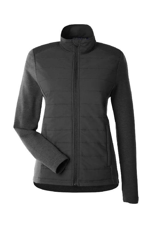 Devon & Jones Womens New Classics Charleston Hybrid Full Zip Jacket - Black Melange/Black