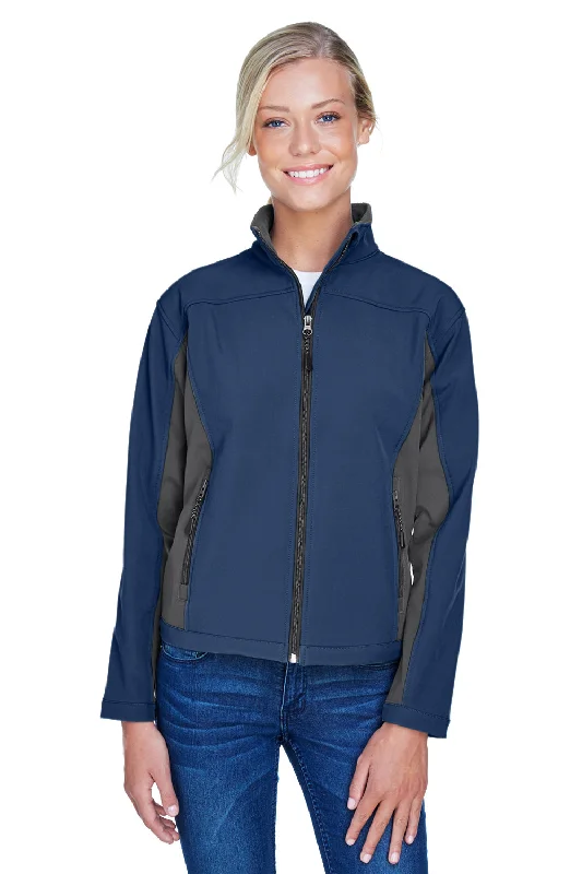 Devon & Jones Womens Wind & Water Resistant Full Zip Jacket - Navy Blue/Dark Grey