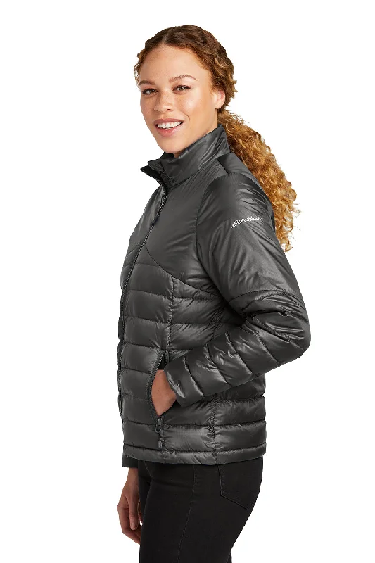 Eddie Bauer Womens Water Resistant Quilted Full Zip Jacket - Iron Gate Grey