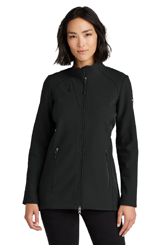 Eddie Bauer Womens Stretch Water Resistant Full Zip Soft Shell Jacket - Deep Black