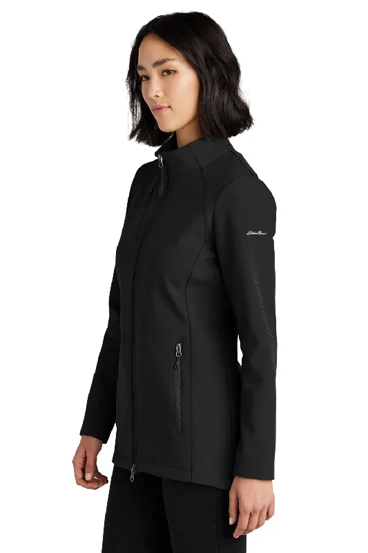 Eddie Bauer Womens Stretch Water Resistant Full Zip Soft Shell Jacket - Deep Black