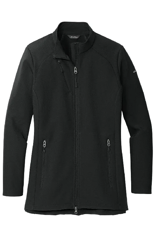 Eddie Bauer Womens Stretch Water Resistant Full Zip Soft Shell Jacket - Deep Black