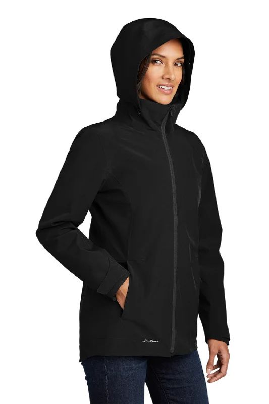 Eddie Bauer Womens WeatherEdge 3-in-1 Water Resistant Full Zip Hooded Jacket - Black/Storm Grey