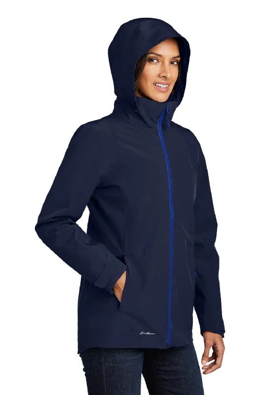 Eddie Bauer Womens WeatherEdge 3-in-1 Water Resistant Full Zip Hooded Jacket - River Navy Blue/Cobalt Blue