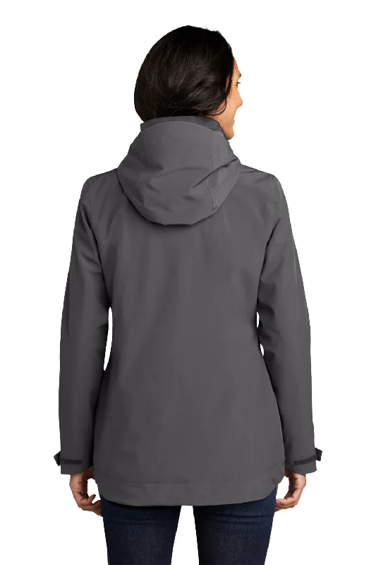 Eddie Bauer Womens WeatherEdge 3-in-1 Water Resistant Full Zip Hooded Jacket - Steel Grey/Metal Grey