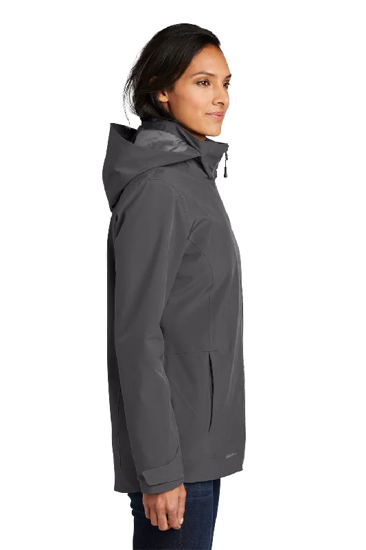 Eddie Bauer Womens WeatherEdge 3-in-1 Water Resistant Full Zip Hooded Jacket - Steel Grey/Metal Grey