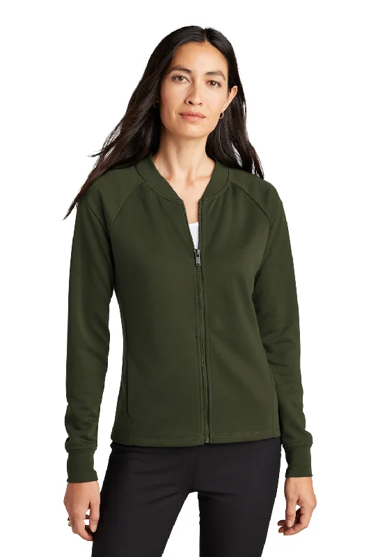 Mercer+Mettle Womens Double Knit Full Zip Bomber Jacket - Townsend Green