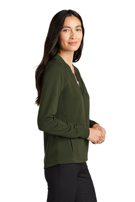 Mercer+Mettle Womens Double Knit Full Zip Bomber Jacket - Townsend Green