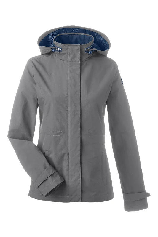 Nautica Womens Voyage Water Resistant Full Zip Hooded Jacket - Graphite Grey