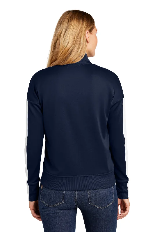 New Era Womens Full Zip Track Jacket - True Navy Blue/White