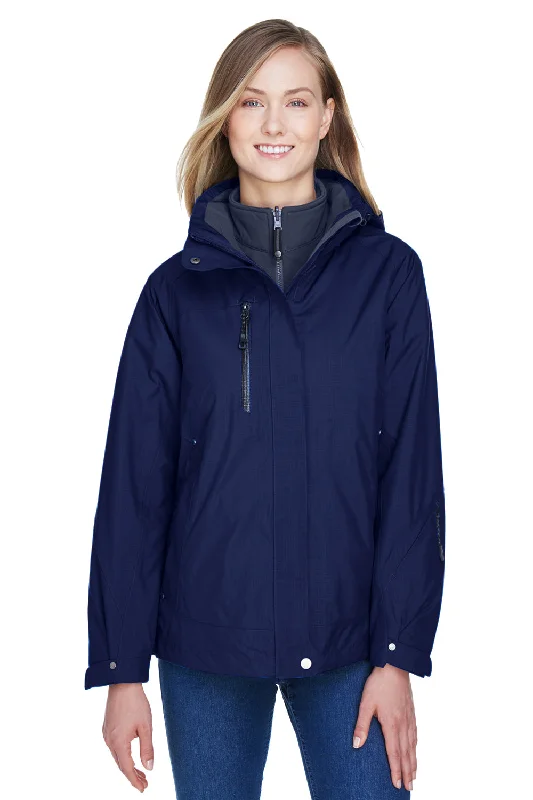 North End Womens Caprice 3-in-1 Waterproof Full Zip Hooded Jacket - Classic Navy Blue