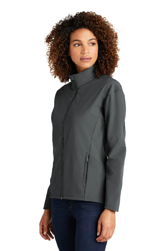 Ogio Womens Commuter Water Resistant Full Zip Soft Shell Jacket - Diesel Grey