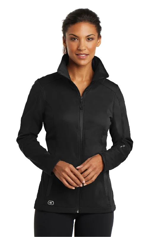 Ogio Womens Endurance Crux Wind & Water Resistant Full Zip Jacket - Blacktop