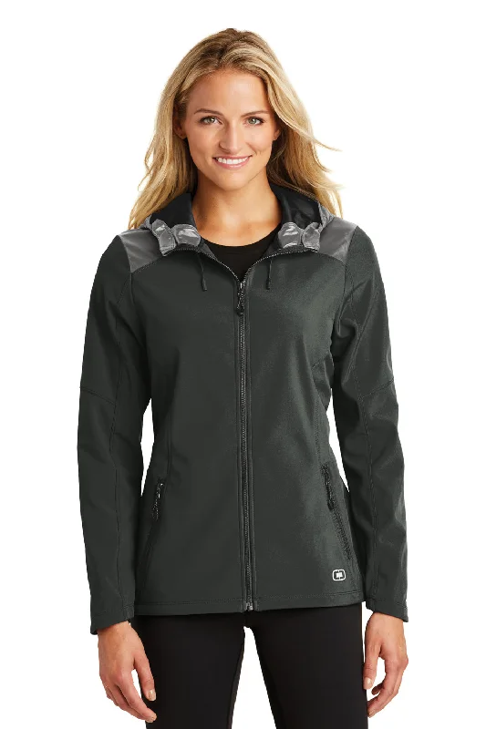 Ogio Womens Endurance Liquid Wind & Water Resistant Full Zip Hooded Jacket - Blacktop - Closeout