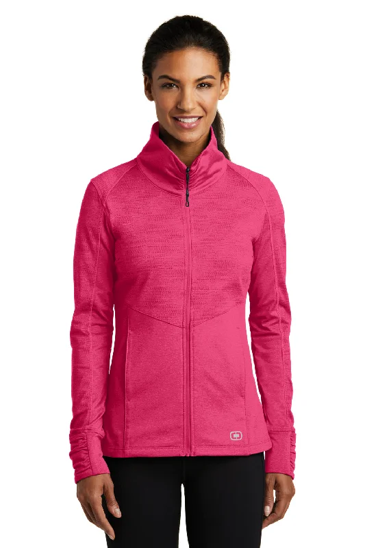 Ogio Womens Endurance Sonar Full Zip Jacket - Heather Flare Pink - Closeout