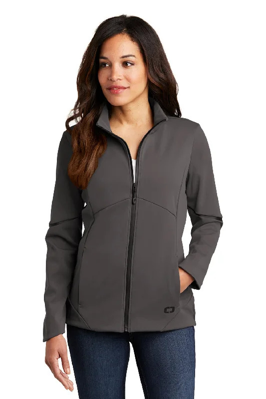 Ogio Womens Exaction Wind & Water Resistant Full Zip Jacket - Tarmac Grey