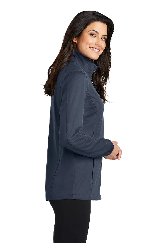 Port Authority Womens Active Wind & Water Resistant Full Zip Jacket - Dress Navy Blue