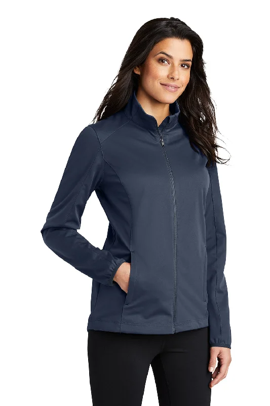 Port Authority Womens Active Wind & Water Resistant Full Zip Jacket - Dress Navy Blue