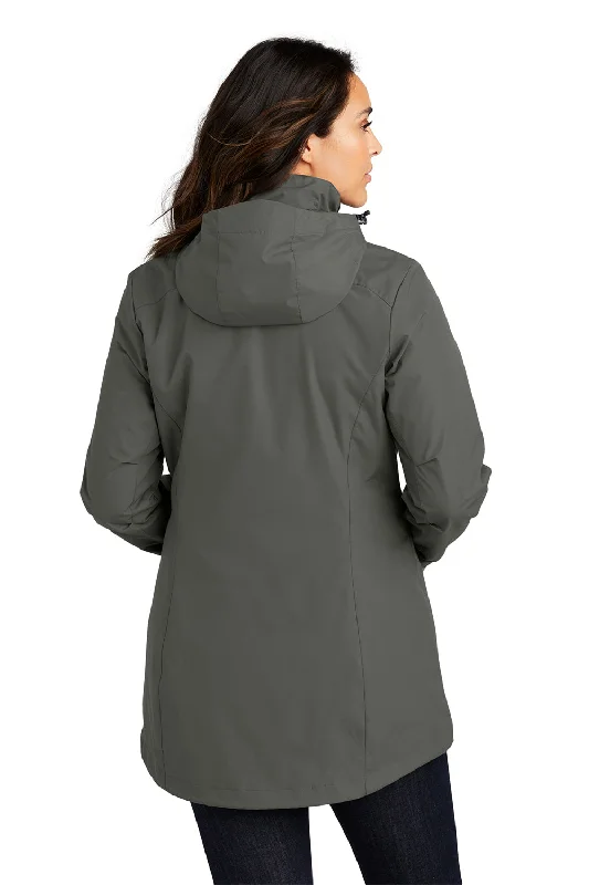 Port Authority Womens All Weather 3-in-1 Water Resistant Full Zip Hooded Jacket - Storm Grey