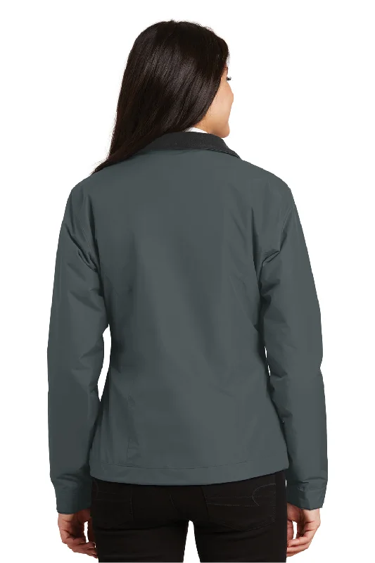 Port Authority Womens Challenger Wind & Water Resistant Full Zip Jacket - Steel Grey/True Black