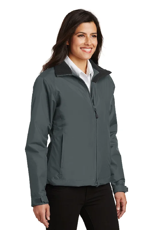 Port Authority Womens Challenger Wind & Water Resistant Full Zip Jacket - Steel Grey/True Black