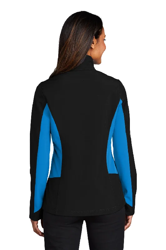 Port Authority Womens Core Wind & Water Resistant Full Zip Jacket - Black/Imperial Blue