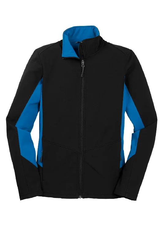 Port Authority Womens Core Wind & Water Resistant Full Zip Jacket - Black/Imperial Blue