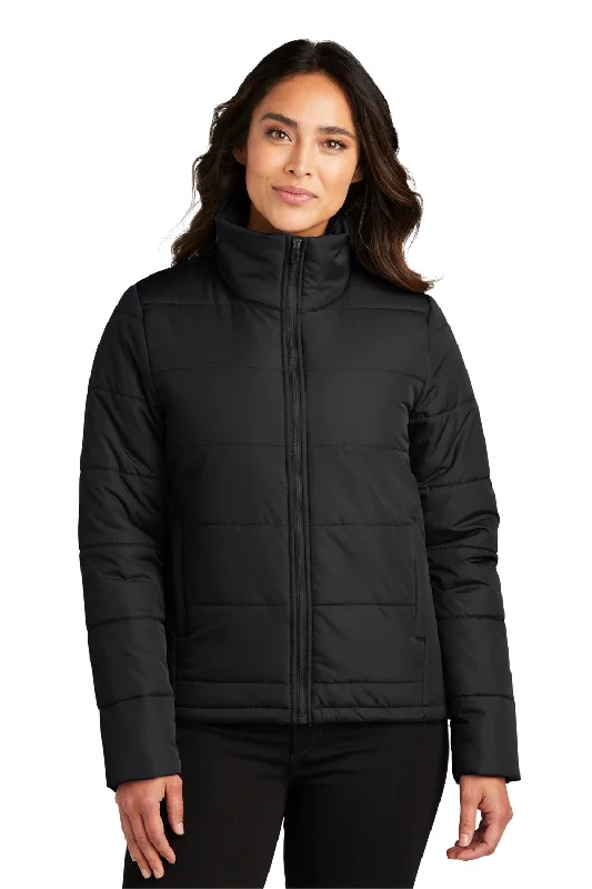 Port Authority Womens Water Resistant Full Zip Puffer Jacket - Deep Black