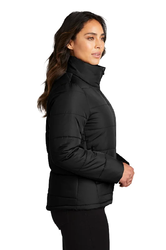 Port Authority Womens Water Resistant Full Zip Puffer Jacket - Deep Black