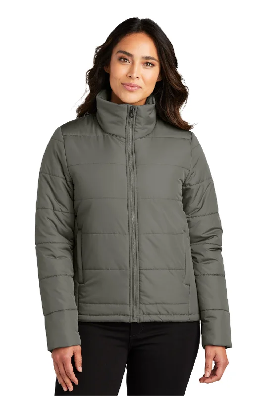 Port Authority Womens Water Resistant Full Zip Puffer Jacket - Shadow Grey